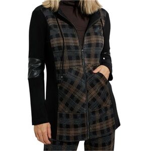 Joseph Ribkoff Plaid Jacket Size 14 Full Zip